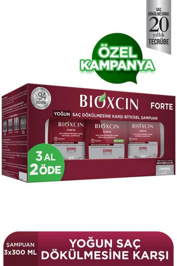 Bioxcin Forte Saç Dökülmesine Karşı Bakım Şampuanı 300 ml - 3 AL 2 ÖDE ürün görseli 1