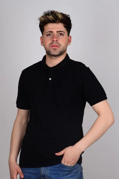 Lee L211810001 Siyah Polo Yaka Erkek T-shirt ürün görseli 1
