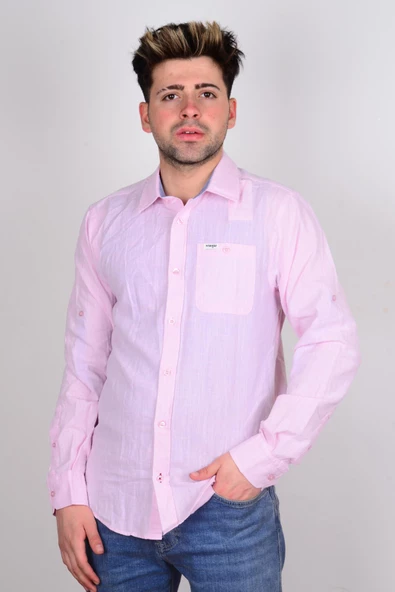 Wrangler W231039611 Pembe Uzun Kollu Erkek Gömlek ürün görseli 1