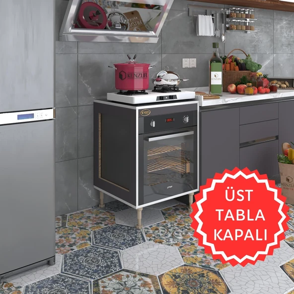 Kenzlife ankastre modülü kabini esena mono3 gri 89-81*60*56 fırın ocak dolabı ayarlı ayaklı üstü kapalı ürün görseli 1
