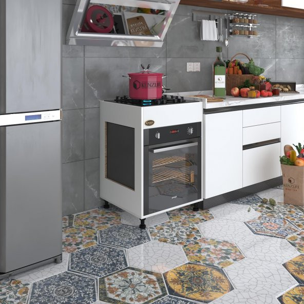Kenzlife ankastre modülü kabini haya busa3 byz 85*60*56 fırın ocak dolabı ayarlı ayaklı üstten ürün görseli 1