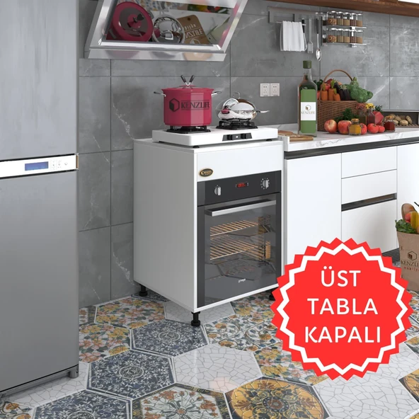 Kenzlife ankastre modülü kabini kalimera byz 85x60x56 fırın ocak dolabı ayarlı ayaklı üstü kapalı ürün görseli 1
