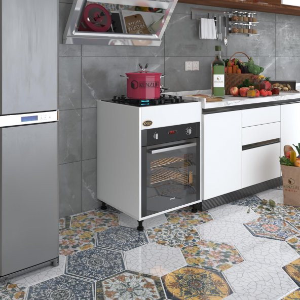 Kenzlife ankastre modülü kabini şirpençe byz 85*60*56 fırın ocak dolabı ayarlı ayaklı üstten ürün görseli 1