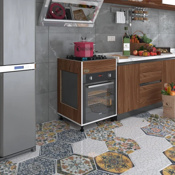 Kenzlife ankastre modülü kabini haya busa3 cvz 85*60*56 fırın ocak dolabı ayarlı ayaklı üstten ürün görseli 1