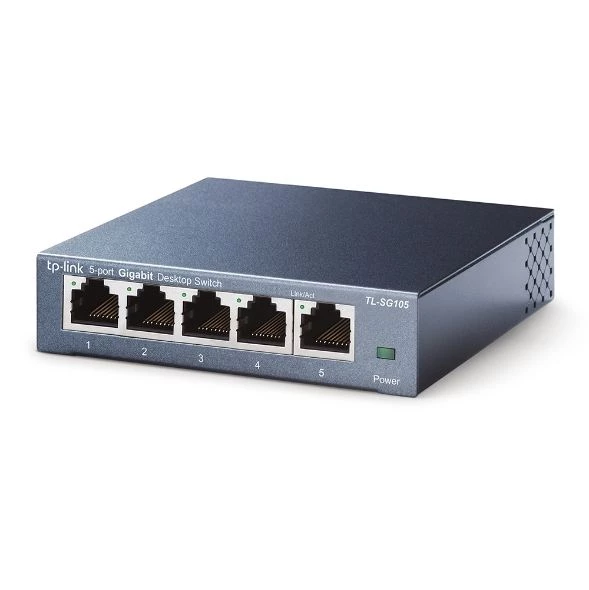 TP-LINK 10/100/1000Mbps 5xPort %65 Güç Tasarruflu Çelik Kasa Switch TL-SG105 ürün görseli 1