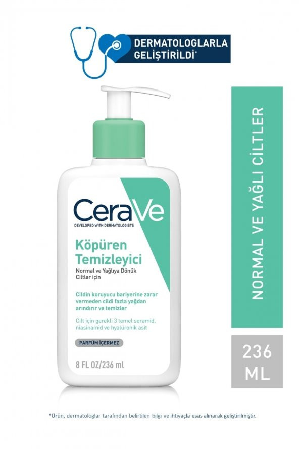 Köpüren Temizleyici Seramid İçerikli Normal & Yağlı Ciltler Yüz Vücut 236ml 3337875597197 ürün görseli 1