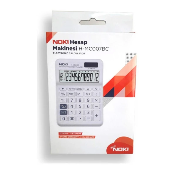 Noki 12 Haneli Hesap Makinesi H-MC007BC - BEYAZ ürün görseli 1