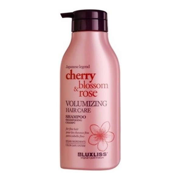 Luxliss Cherry Blossom Rose Volumizing Hair Care Shampoo 500 ml ürün görseli 1