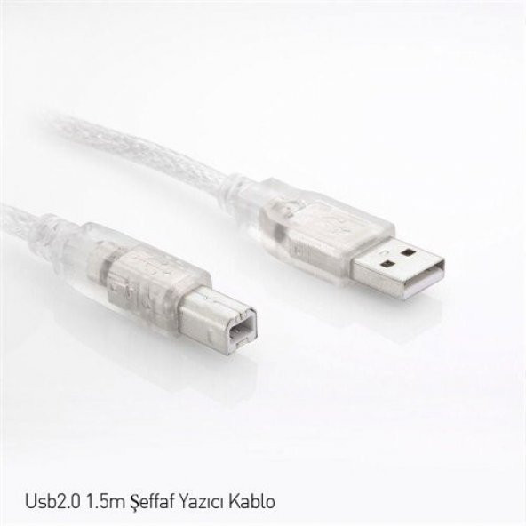 S-Link Usb2.0 1.5M Şeffaf Yazıcı Kablosu - Resim 2