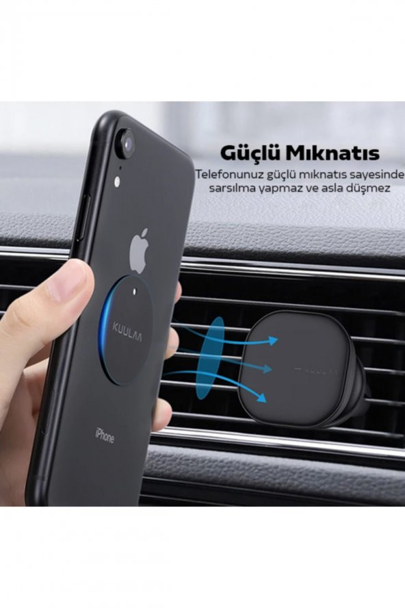 Kuulaa Magnetic-mıknatıslı Telefon Tutucular Için Metal Plaka Seti Siyah ürün görseli 1