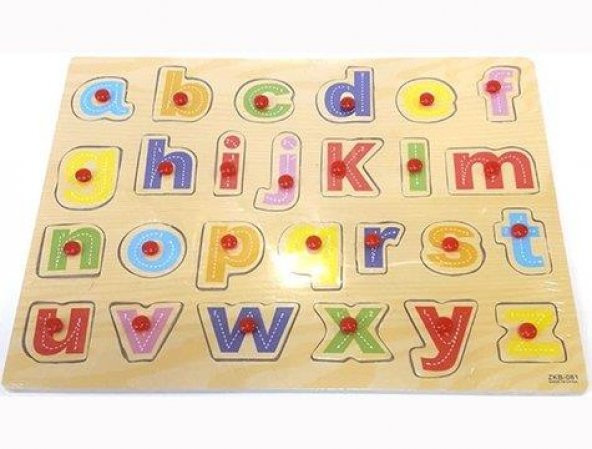 Sepetegelsin Ahşap Çocuk Gelişimi Neşeli Harfler Puzzle Yapboz ürün görseli 1