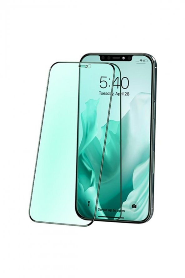 Ally Iphone 12 Pro Max Anti -blue Green Light Göz Korumalı Tempered Full Ekran Koruyucu Siyah ürün görseli 1