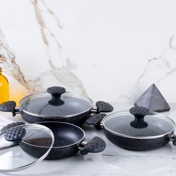 Meşeler Granit 3’lü Omlet Set -Siyah ürün görseli 1