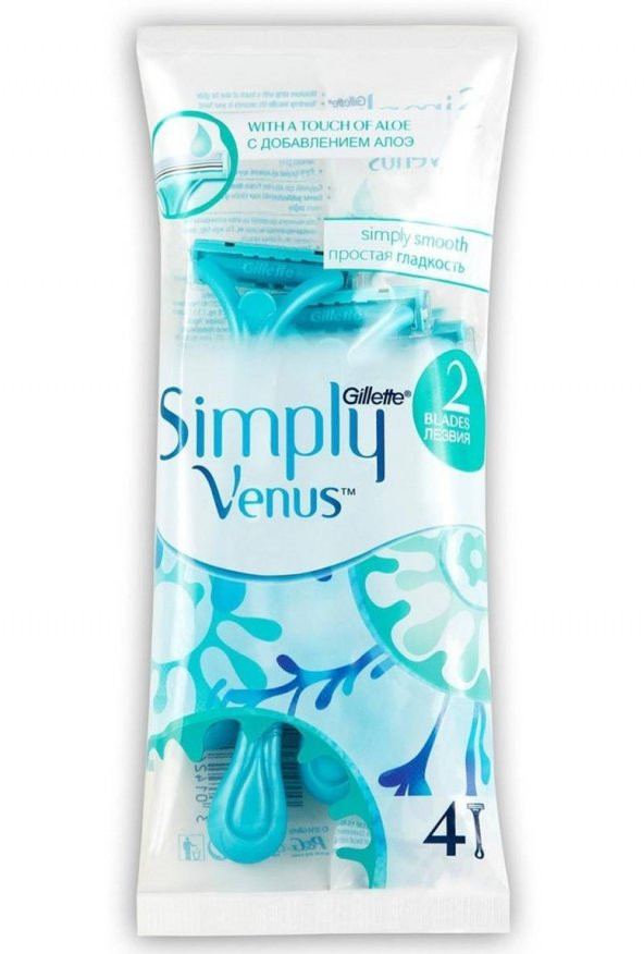 Gillette Simply Venüs 2 Kullan At Traş Bıçağı 4lü ürün görseli 1