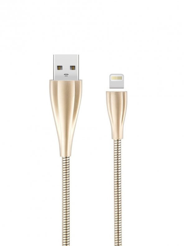 Vonk 2.4A Yaylı Lightning Kablo Gold 1Metre ürün görseli 1