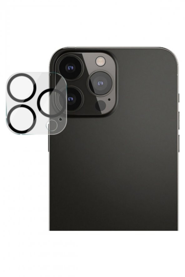 Iphone 13 Pro-13 Pro Max Uyumlu 3d Full Tempered Glass Cam Kamera Koruyucu Şeffaf ürün görseli 1