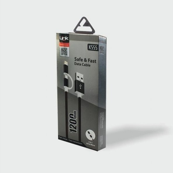 LinkTech K555 2in1 Lightning / Micro USB Şarj Kablosu - Resim 4