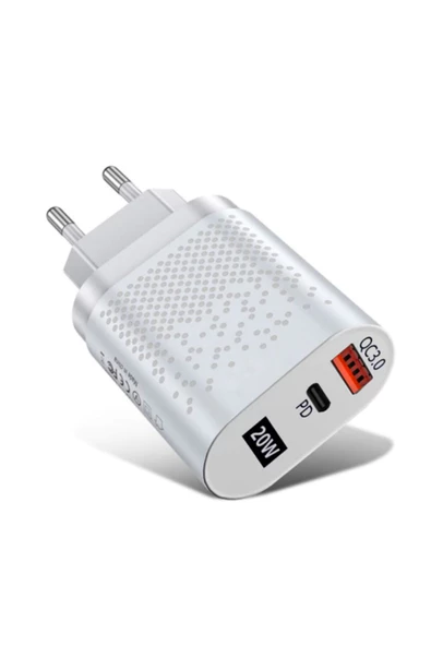 Uslion 20w Usb Qc3.0 Şarj Pd3.0 Hızlı Şarj Aleti Şarj Başlık Beyaz ürün görseli 1