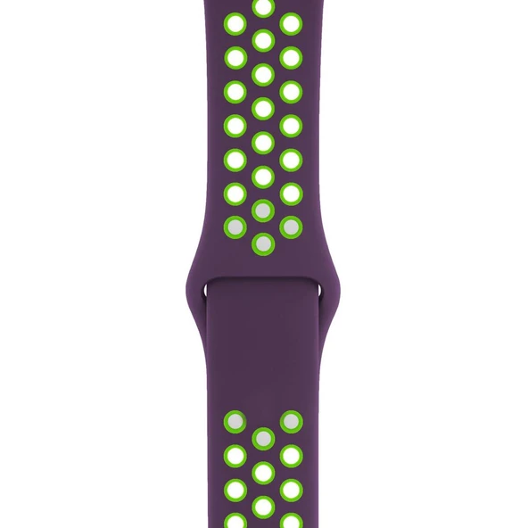 Apple Watch 38-40mm Silikon Kayış - Mor/Yeşil ürün görseli 1