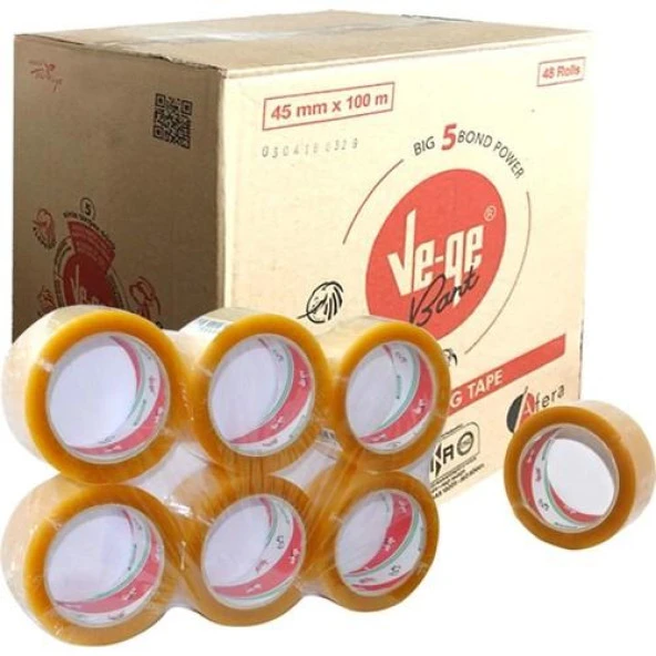 Vege Koli Bandı 45X100 Şeffaf (Aslan) 48 adet ürün görseli 1