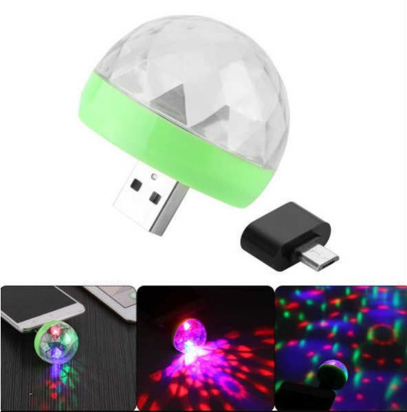 4w Usb Müzik Ritimli Ledli Sihirli Disko Topu Mikro Usb Otg Adaptörü Hediye ürün görseli 1