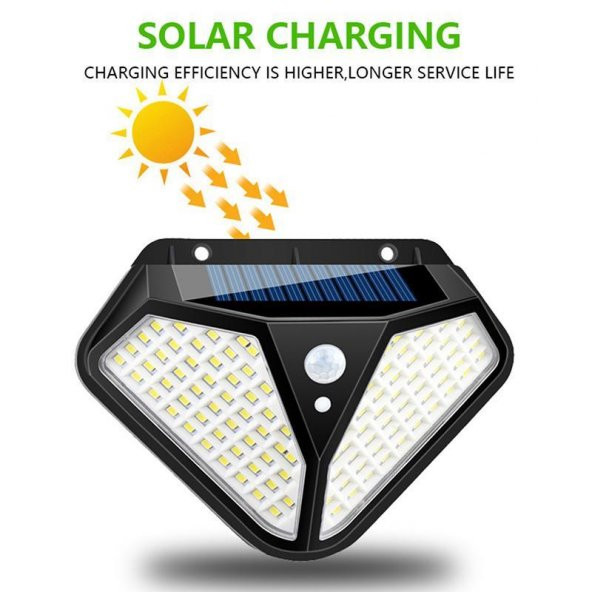 Sensörlü Solar Dış Mekan 102 Ledli Bahçe Lamba ürün görseli 1