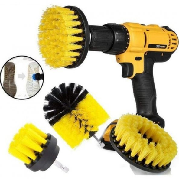 ZhlTools 3lü Matkap Ucu Banyo Küvet Duşakabin Araba Tekerliği Koltuk Yıkama Temizleme Fırçası Seti ürün görseli 1