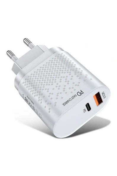 Uslion 18w Usb Qc3.0 Şarj Pd3.0 Hızlı Şarj Aleti Şarj Başlık Beyaz ürün görseli 1