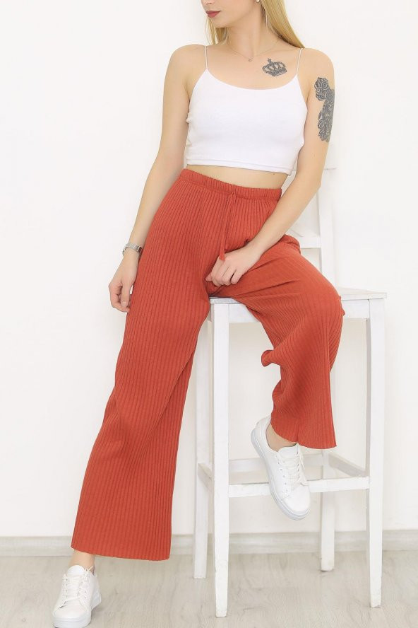Zhlbutik Fitilli Pantolon Açıkkiremit - Resim 5