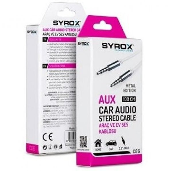 Syrox Syx-C86 Aux Audio Ses Kablosu ürün görseli 1