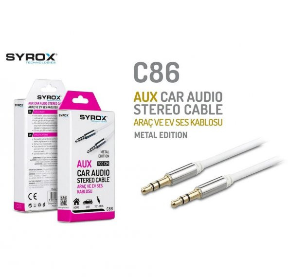 Syrox Syx-C86 Aux Audio Ses Kablosu - Resim 3
