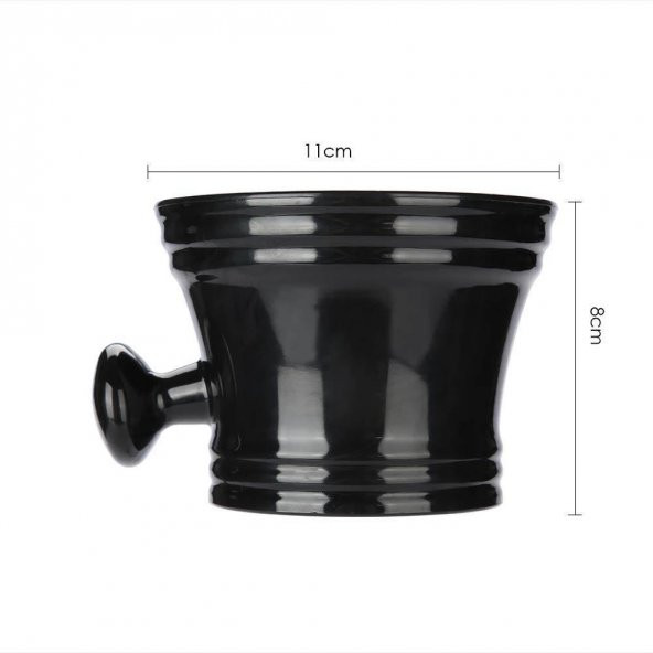 Zhltools Siyah Tasarım Saplı Traş Kasesi - Resim 4