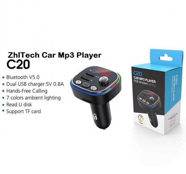 Zhltech Rgb renkli Fm Mp3 Çalar C20 - Resim 7