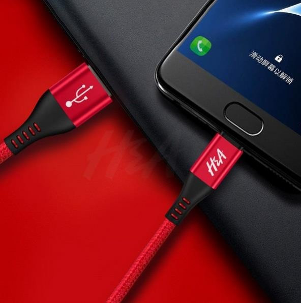 HA Örgülü 25 Cm Powerbank Mikro Usb Şarj Kablosu ürün görseli 1