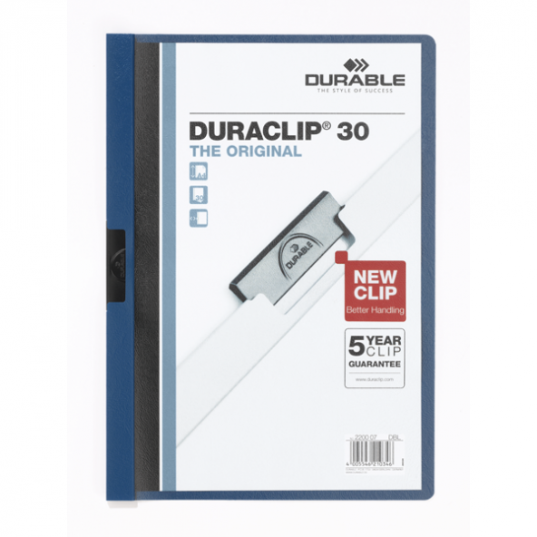 Durable Sıkıştırmalı Dosya DuraClip Ortadan Klipsli 30 Syf A4 Lacivert 2200 ürün görseli 1