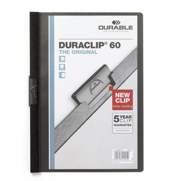 Durable Sıkıştırmalı Dosya DuraClip Ortadan Klipsli 60 Syf A4 Siyah 2209 ürün görseli 1