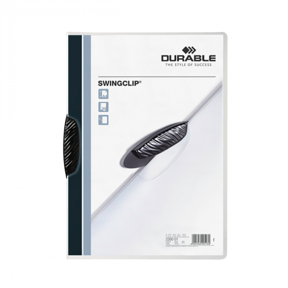 Durable Sıkıştırmalı Dosya SwingClip Ortadan Klipsli 30 Syf A4 Siyah 2260 ürün görseli 1