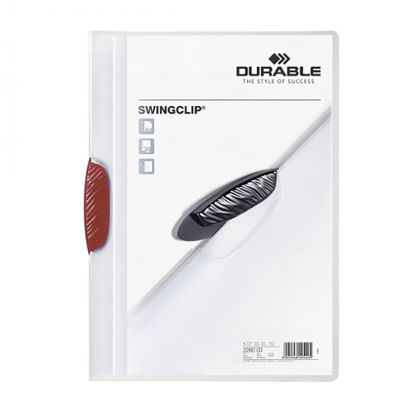 Durable Sıkıştırmalı Dosya SwingClip Ortadan Klipsli 30 Syf Kırmızı 2260 ürün görseli 1