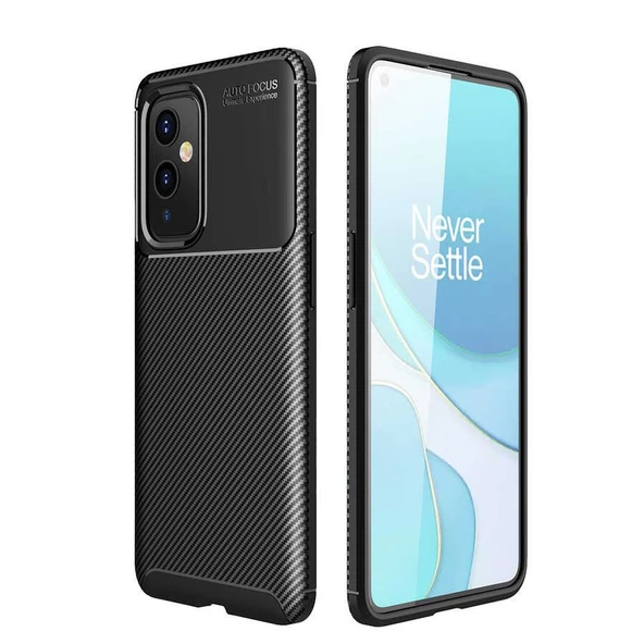 Smcase OnePlus 9 Kılıf Karbon Dokulu Negro Silikon ürün görseli 1
