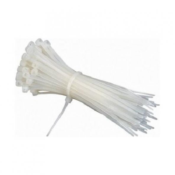KSN Kablo Bağı Plastik Kelepçe Beyaz 4.8x400mm  -  100 Adet ürün görseli 1
