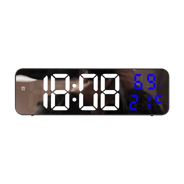 Valkyrie Nem ölçer Dereceli LED Duvar ve Masa Alarm Saati Lacivert ürün görseli 1