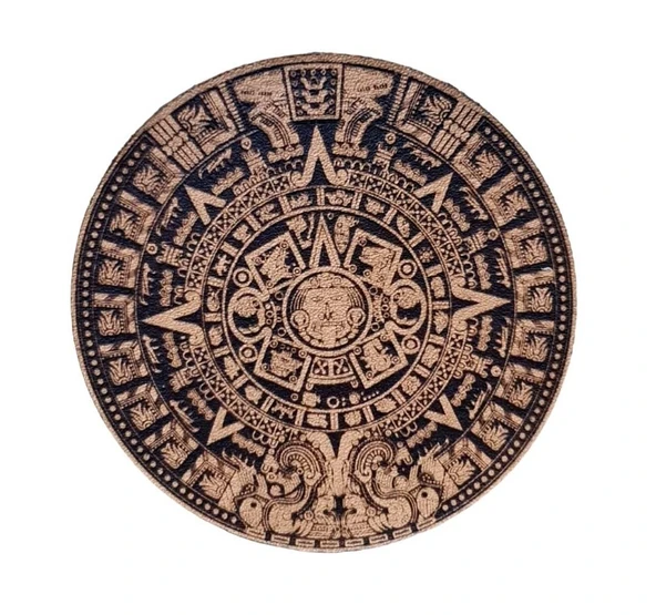 AZTEK MAYA TAKVİMİ Deri PEÇ - Arma - Askeri Patch 8 cm Çap ürün görseli 1
