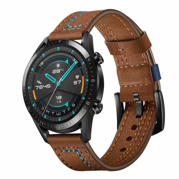 ​​Galaxy Watch 42mm (20mm) KRD-19 Deri Kordon - Resim 7