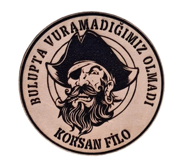 KORSAN FİLO- Deri PEÇ - Arma - Askeri Patch  8 cm Çap ürün görseli 1