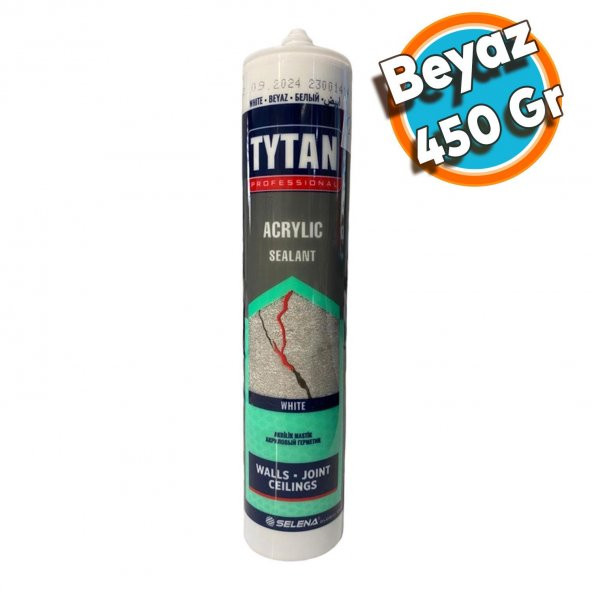 Genel Amaçlı Beyaz Akrilik Mastik Silikon Kokusuz Boyanabilir 450 GR ürün görseli 1