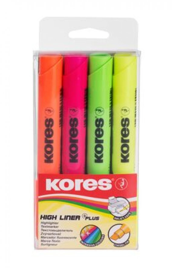 Kores Fosforlu Kalem Neon 4 Renk 36040 ürün görseli 1