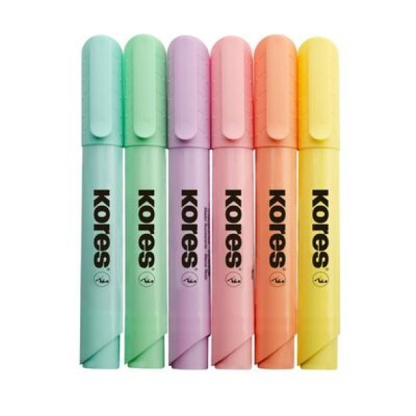 Kores Fosforlu Kalem Pastel Renkli 6 lı Set ürün görseli 1
