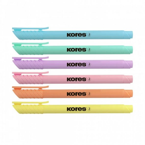 Kores Fosforlu Kalem Fine Pastel 6 Lı 36246 ürün görseli 1