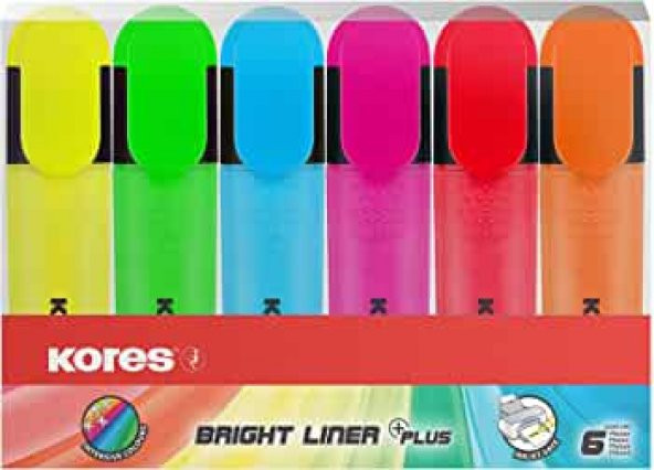Kores-brıght Lıner Plus Set Kes.uç Düz Şek.pls 6 Lı ürün görseli 1