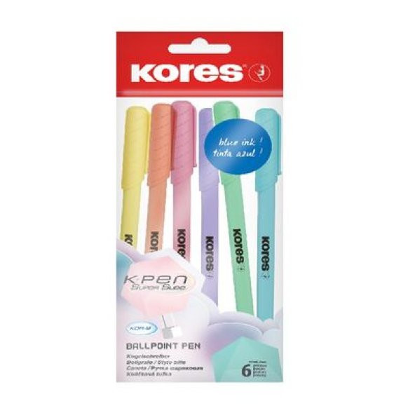 Kores Tükenmez Kalem Pastel Seti 6 Lı ürün görseli 1